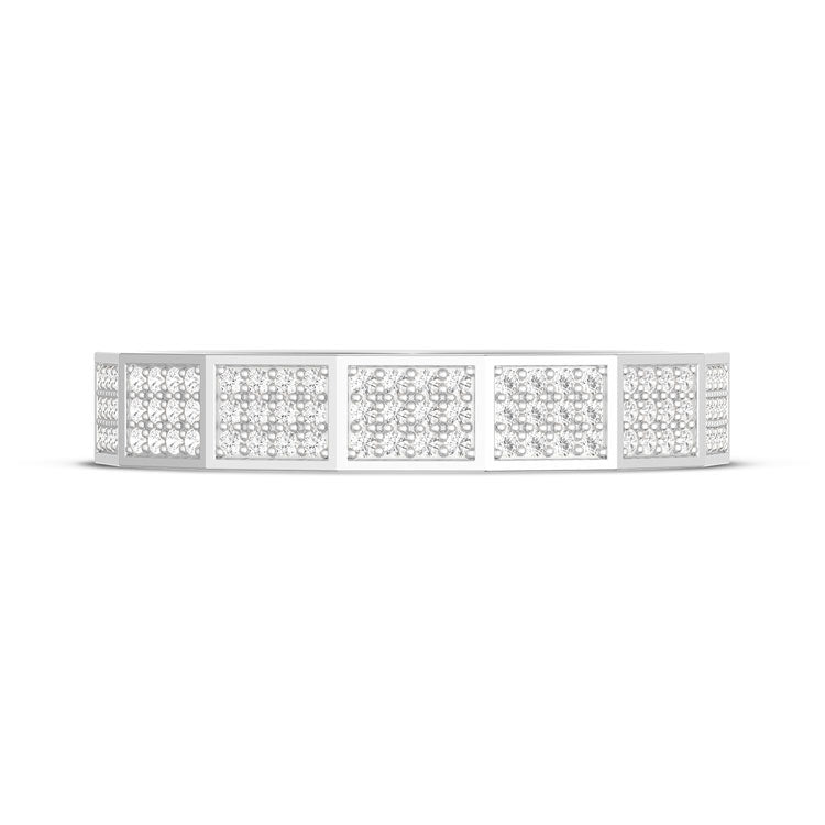 Diamond Faceted - Full Coverage Wedding Band in High Polish - 4mm