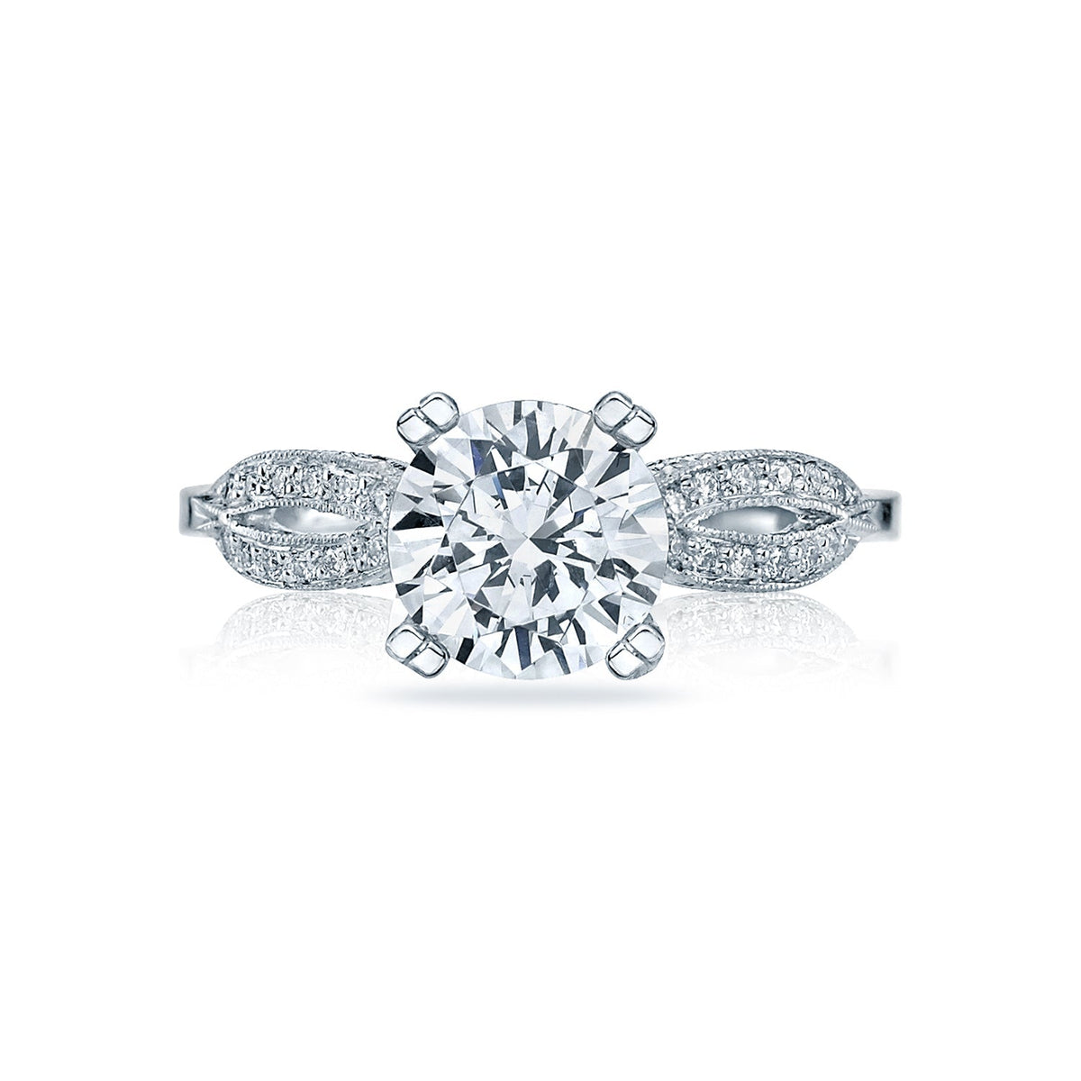 Tacori Ribbon Round Diamond Engagement Ring Setting (0.12 CTW)