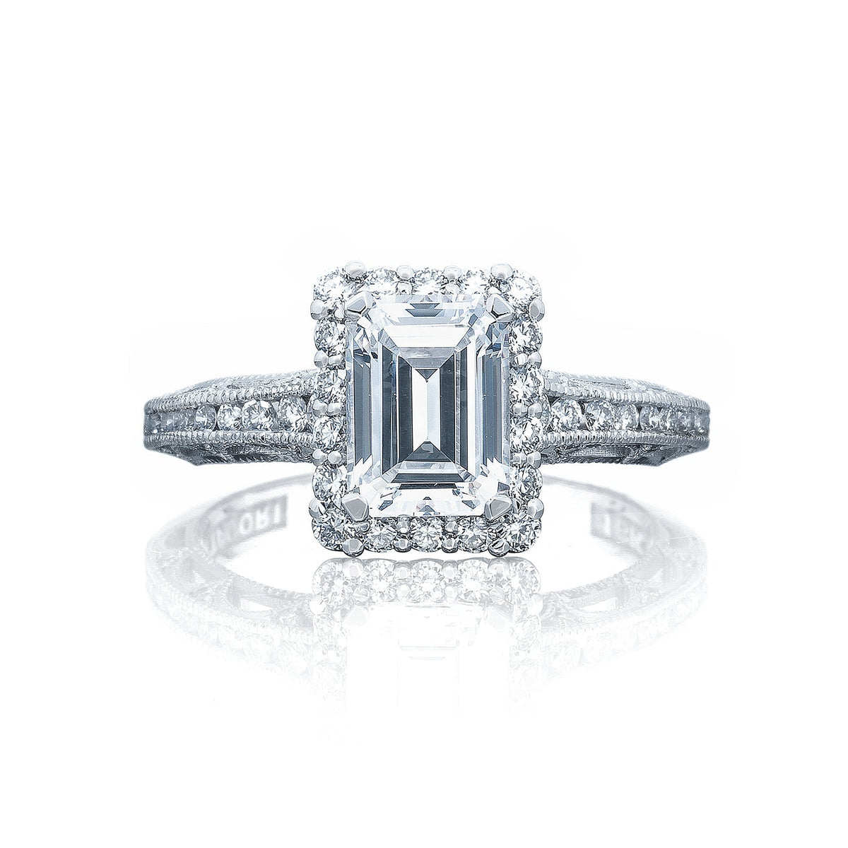 Tacori 18k White Gold White Gold Reverse Crescent Engagement Ring Setting (0.51 CTW)