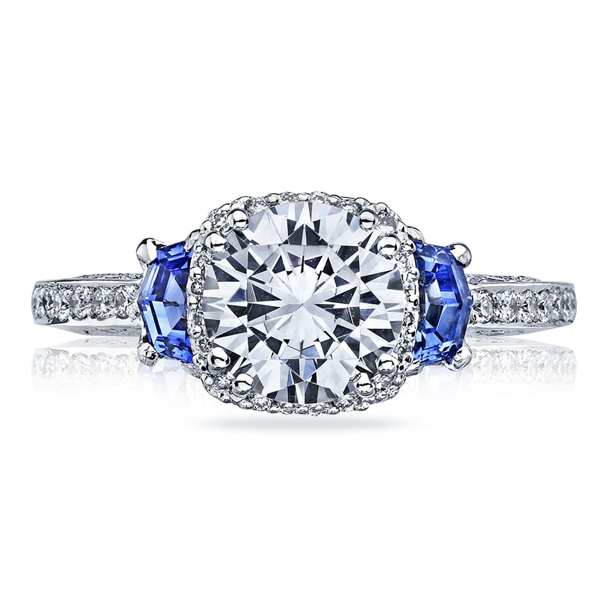 Round 3-Stone Engagement Ring
