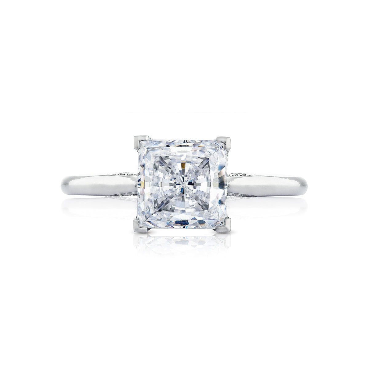 Tacori 18k White Gold Simply Tacori Princess Diamond Engagement Ring Setting (0.07 CTW)