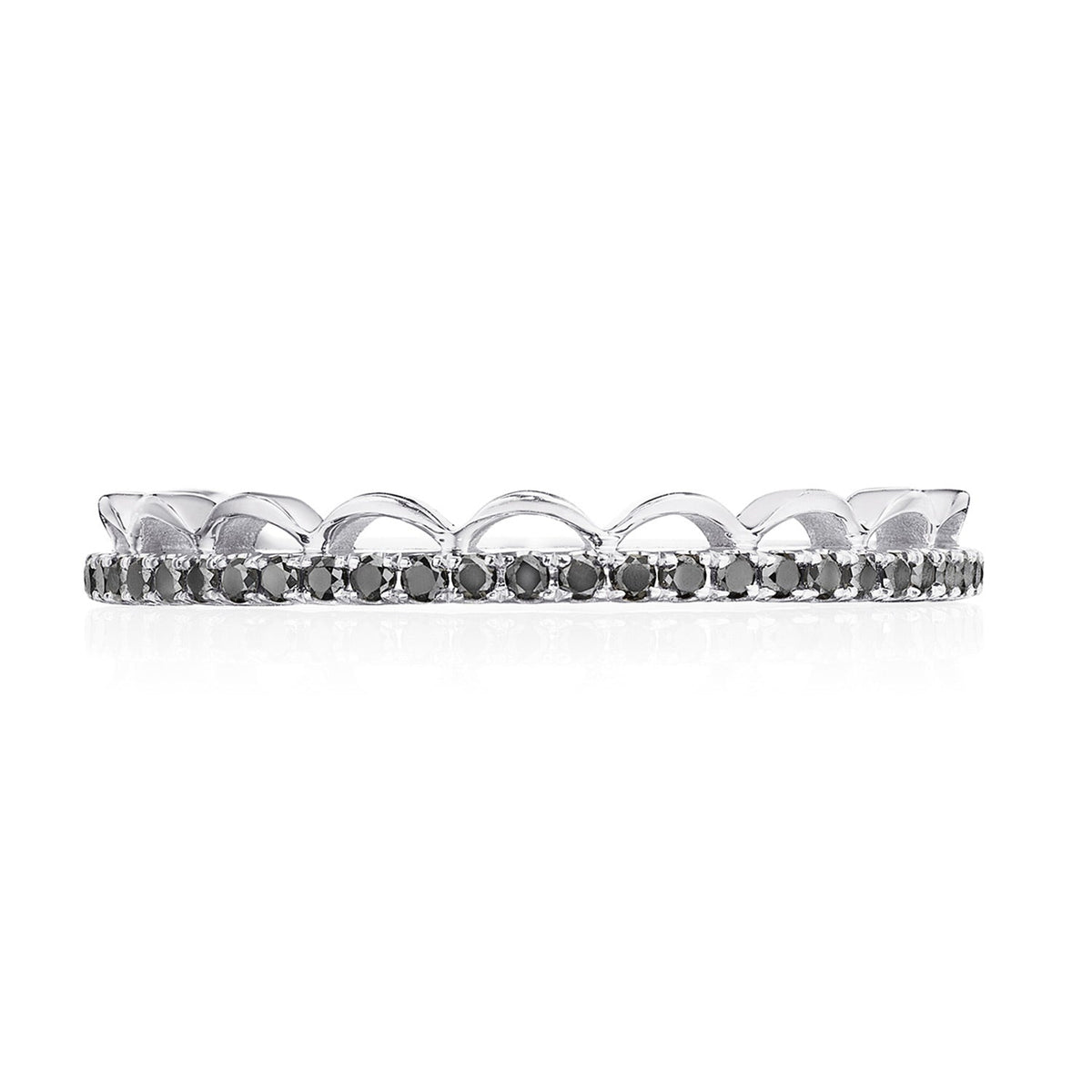 Crescent Crown Ring with Black Diamond