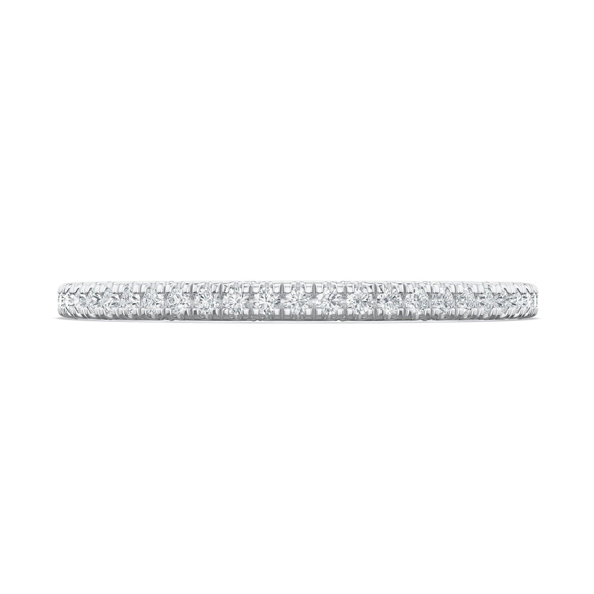 French Pav������ Diamond Wedding Band