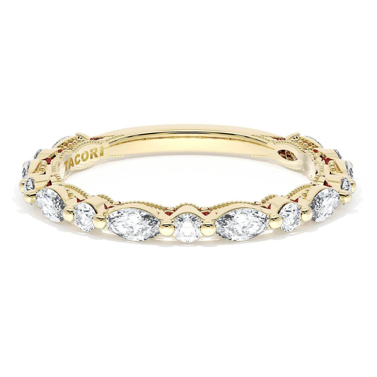 Marquise and Round Diamond Wedding Band, 2.20mm