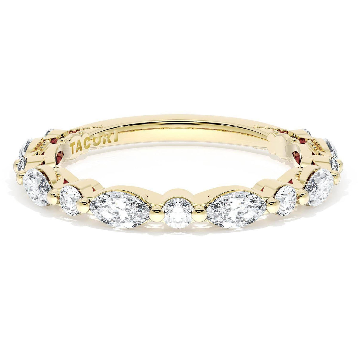 Marquise and Round Diamond Wedding Band, 2.80mm