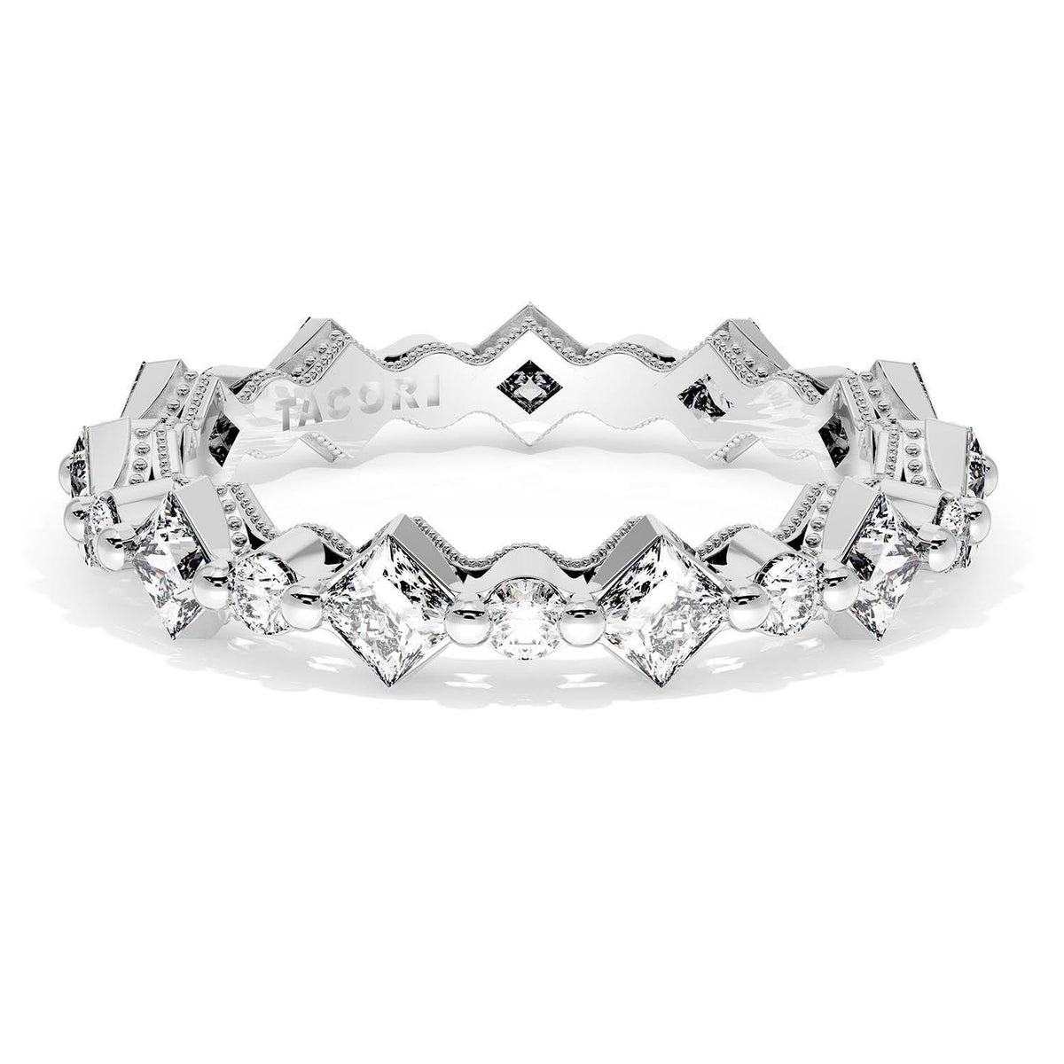 Carr������ and Round Diamond Wedding Band, 4.00mm