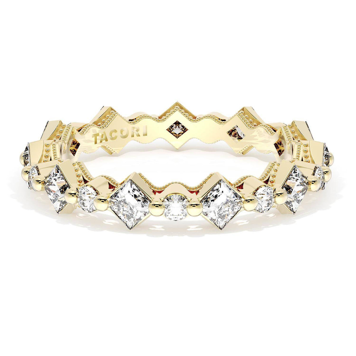 Carr������ and Round Diamond Wedding Band, 4.00mm