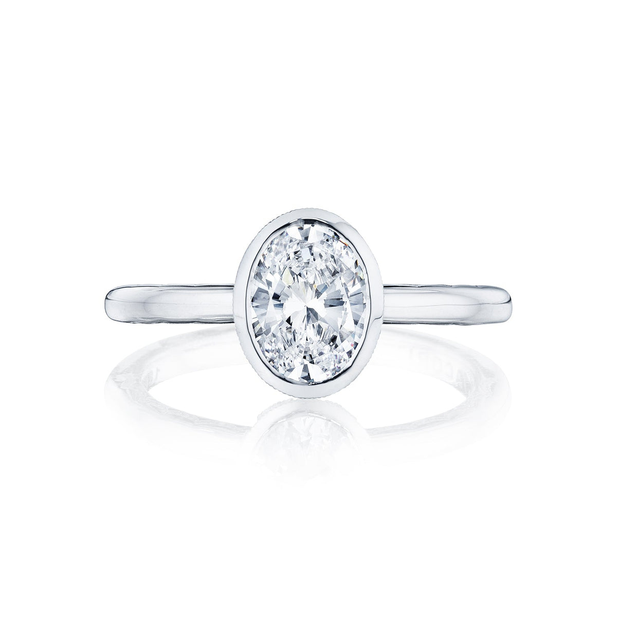 Tacori 18k White Gold Starlit Oval Diamond Engagement Ring Setting (0.01 CTW)