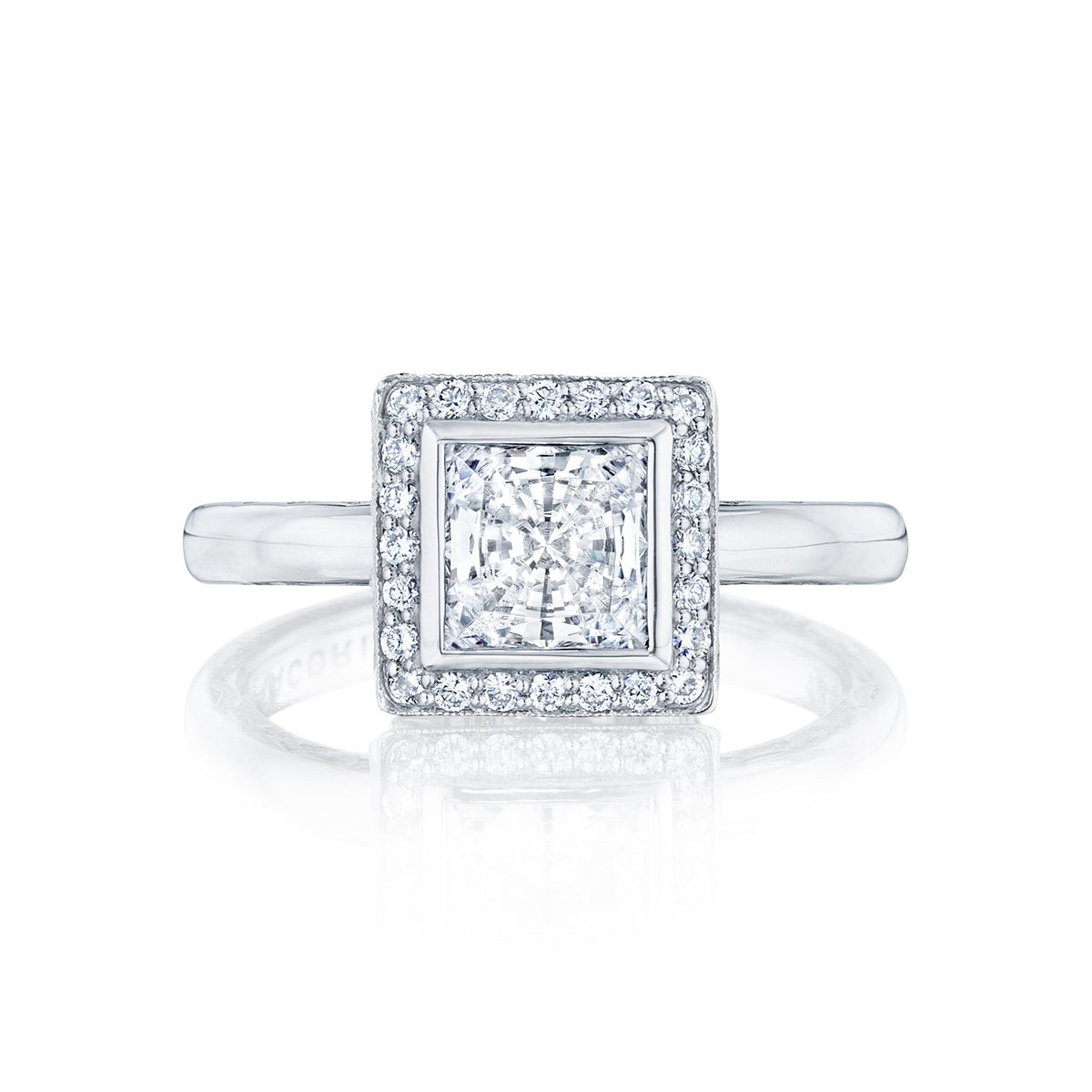 Tacori 18k White Gold Starlit Princess Diamond Engagement Ring Setting (0.19 CTW)