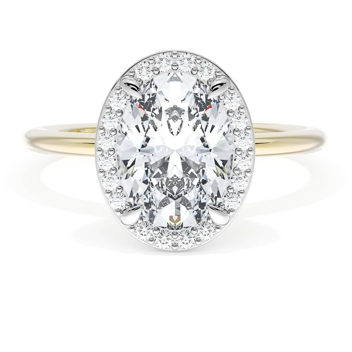 Oval Bloom Two-Tone Engagement Ring