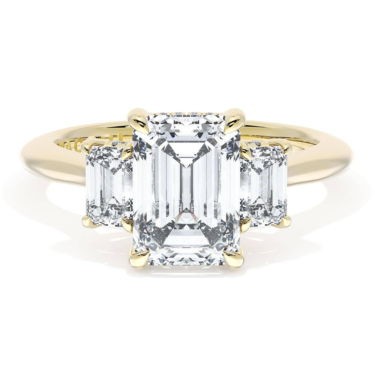 Emerald 3-Stone Engagement Ring