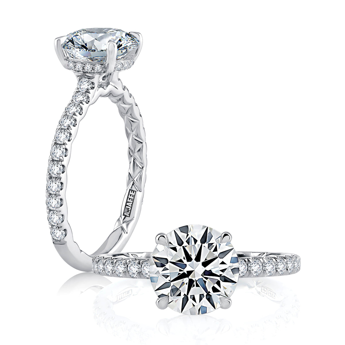 Statement Round Quilted Engagement Ring ME1865Q/321