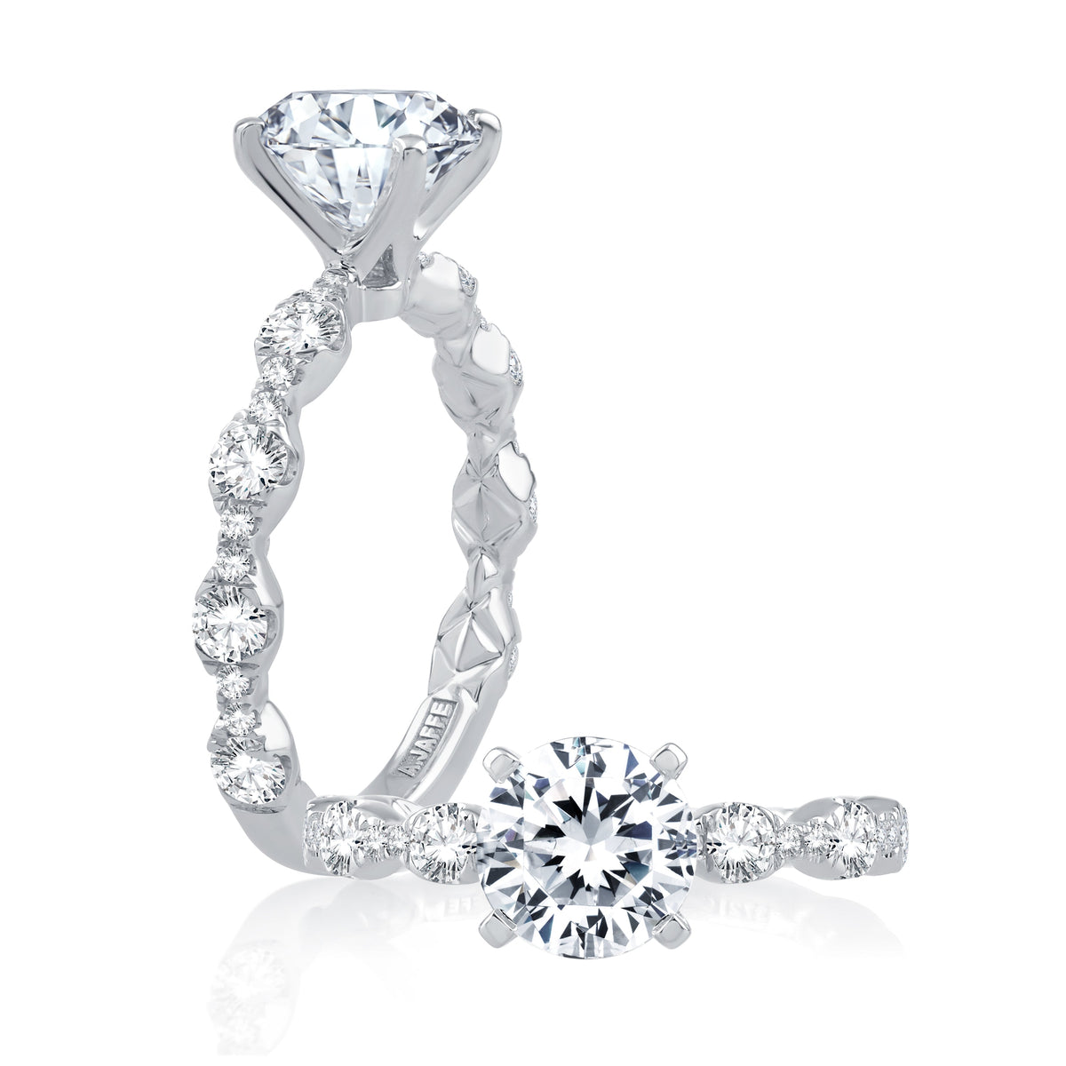 Floating Bubble Diamond Wedding Band with Quilted Interior ME2303Q/320