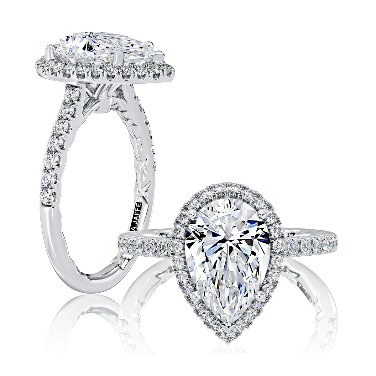 Pear Shaped Halo Diamond Engagement Ring MECPS2920Q/344