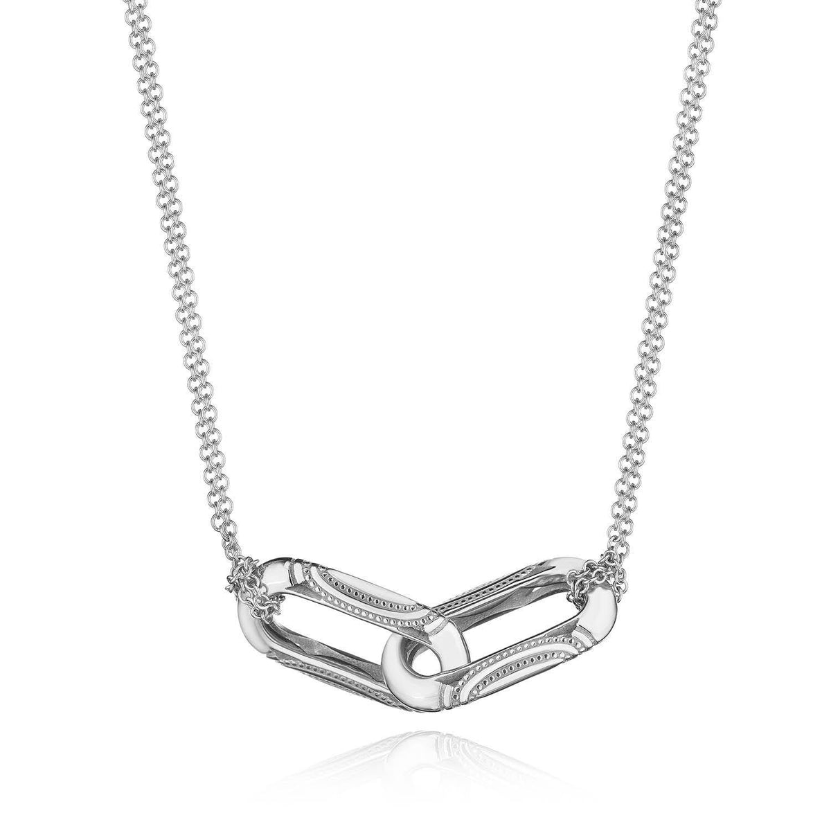 Double Link Pendant, Milgrain