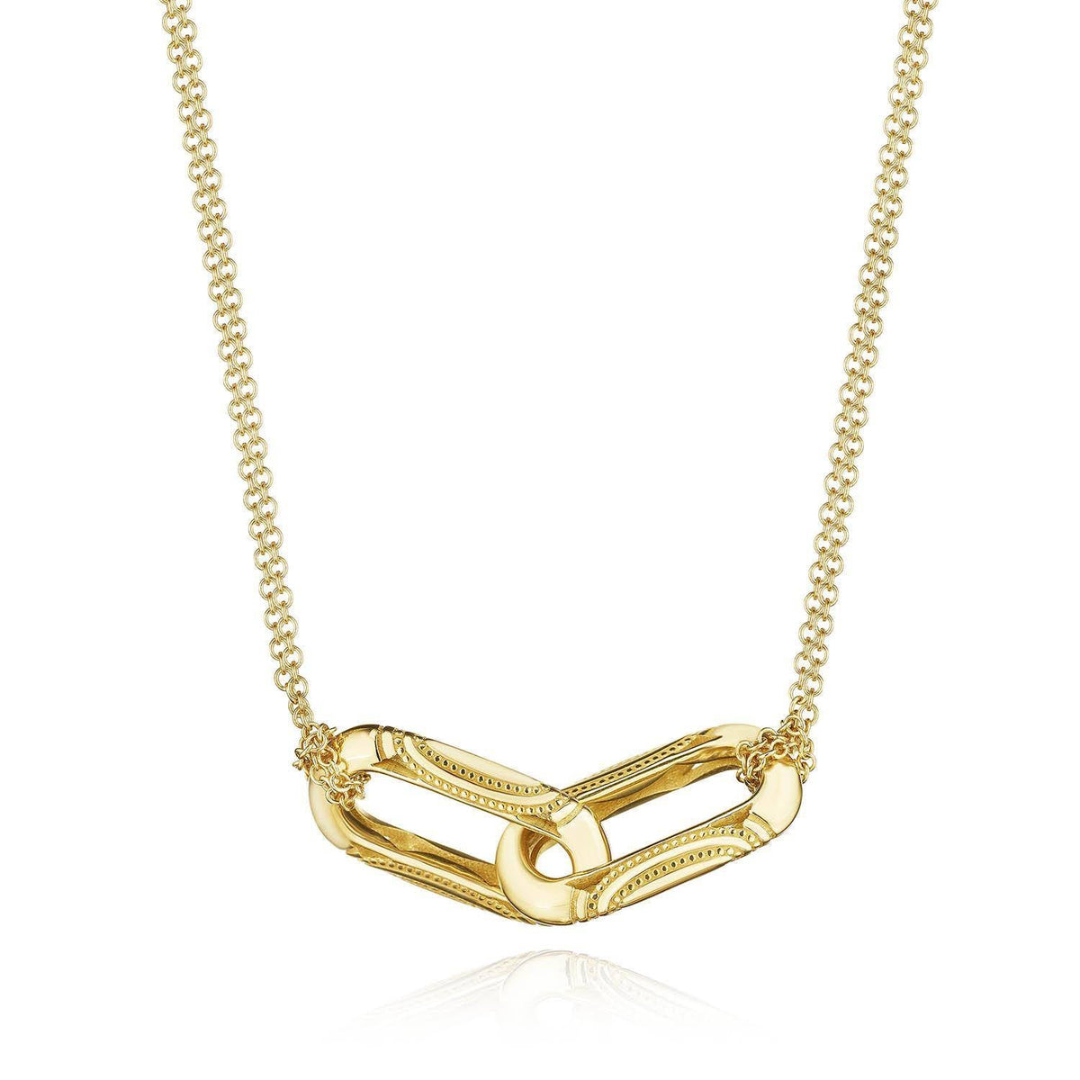 Double Link Pendant, Milgrain