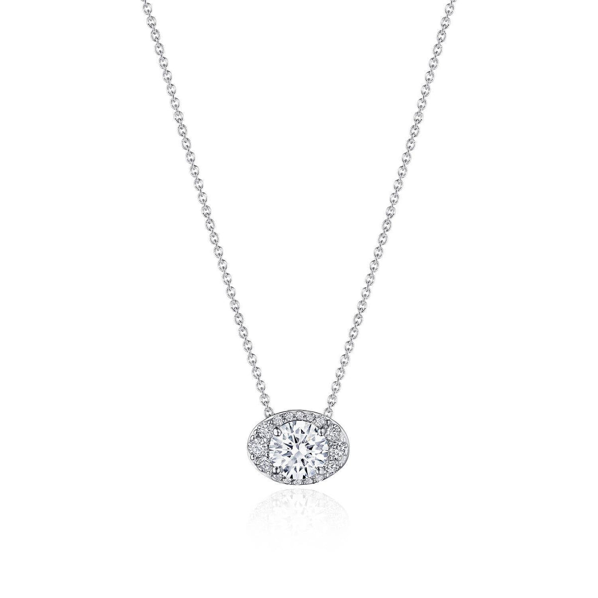 17" Horizontal Oval Bloom Diamond Necklace