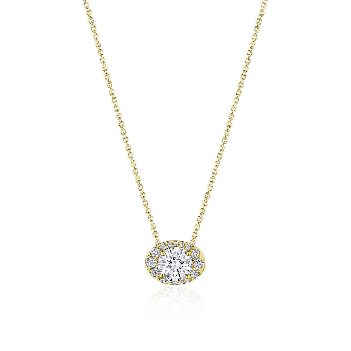 17" Horizontal Oval Bloom Diamond Necklace