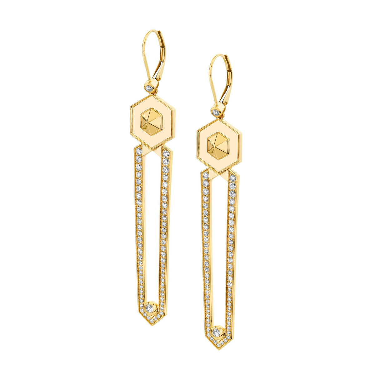 MICHAEL M Earrings 14K Yellow Gold Hex Dagger Earrings ER515