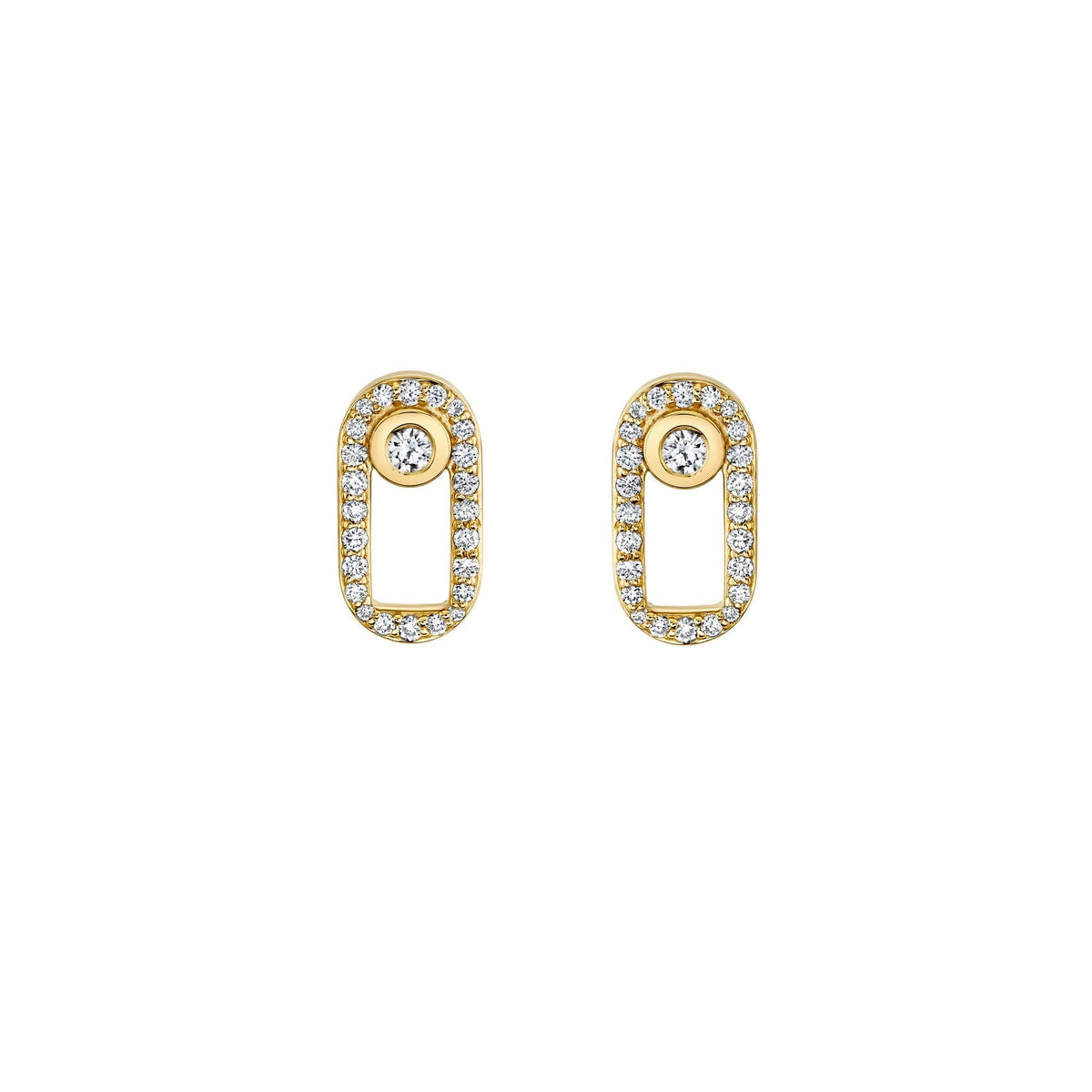 MICHAEL M Earrings 14K Yellow Gold Pave Singleton Studs ER354PV