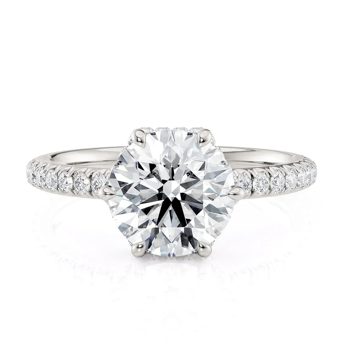MICHAEL M Engagement Rings 18K White Gold Crown R789-2