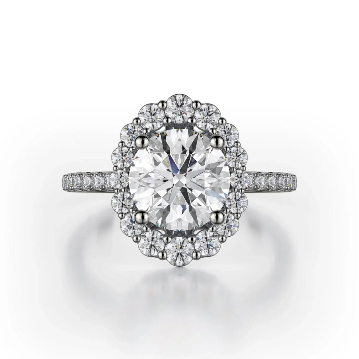 Michael M Center Stone Prong Round Engagement Ring