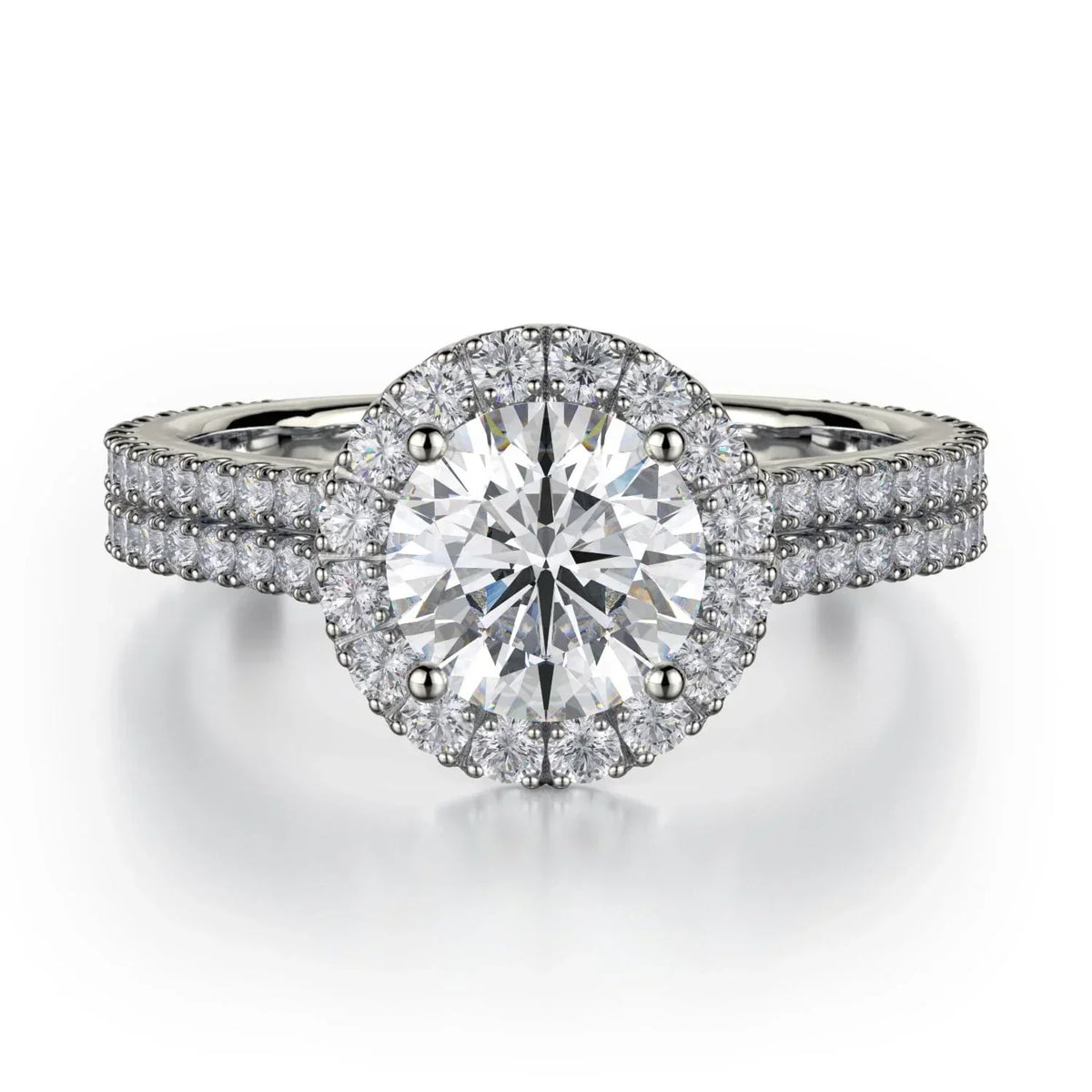 MICHAEL M Engagement Rings 18K White Gold Europa R456-1 R456-1WG
