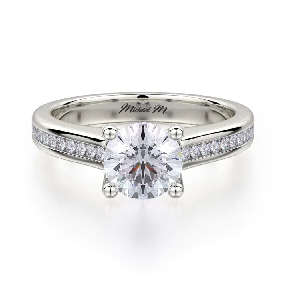 MICHAEL M Engagement Rings 18K White Gold Love R461S-1 R461S-1WG