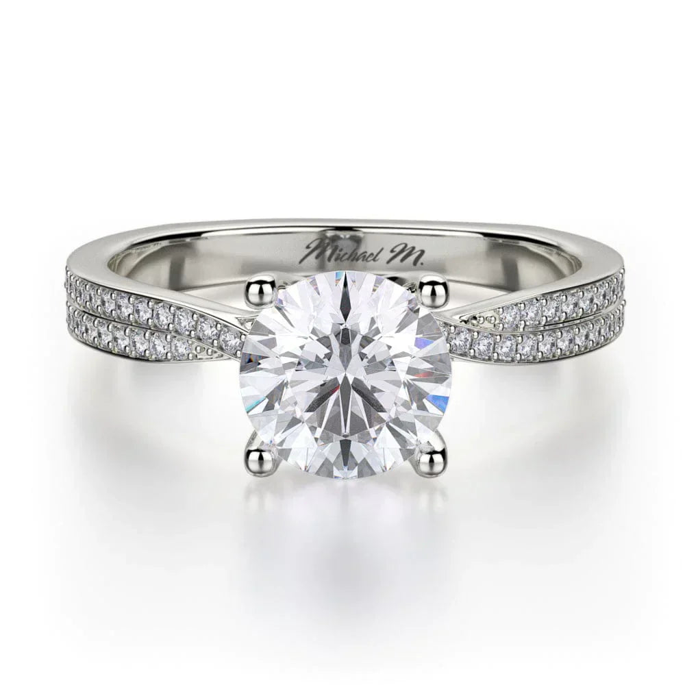 Michael M Center Stone Prong Round Engagement Ring