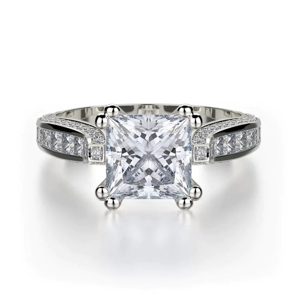MICHAEL M Engagement Rings 18K White Gold Princess R431-2 R431-2WG