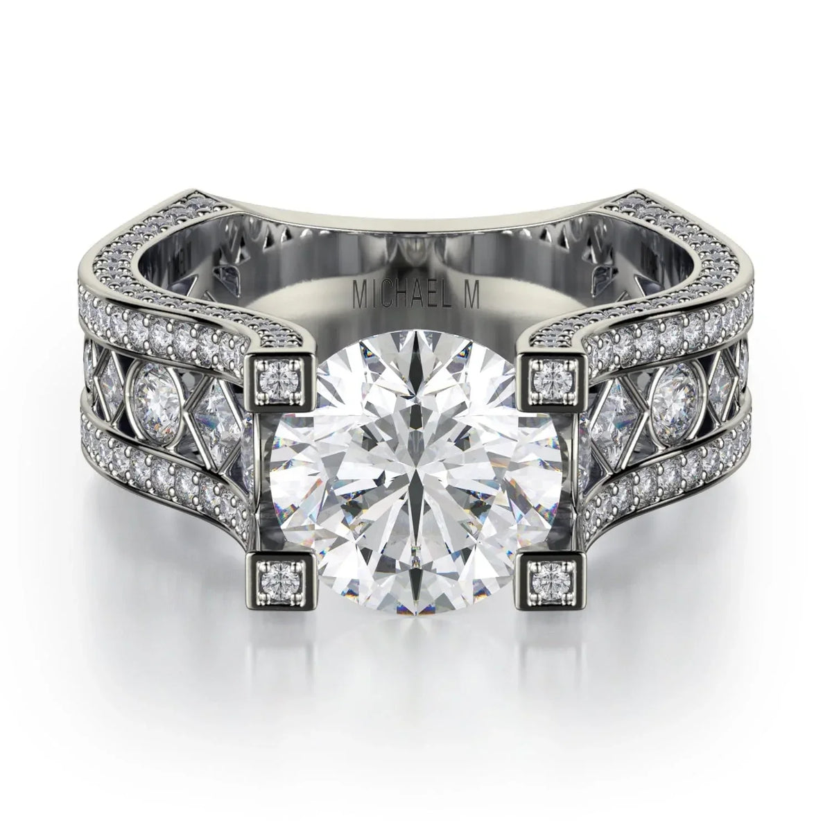 MICHAEL M Engagement Rings 18K White Gold Strada R421-2 R421-2WG