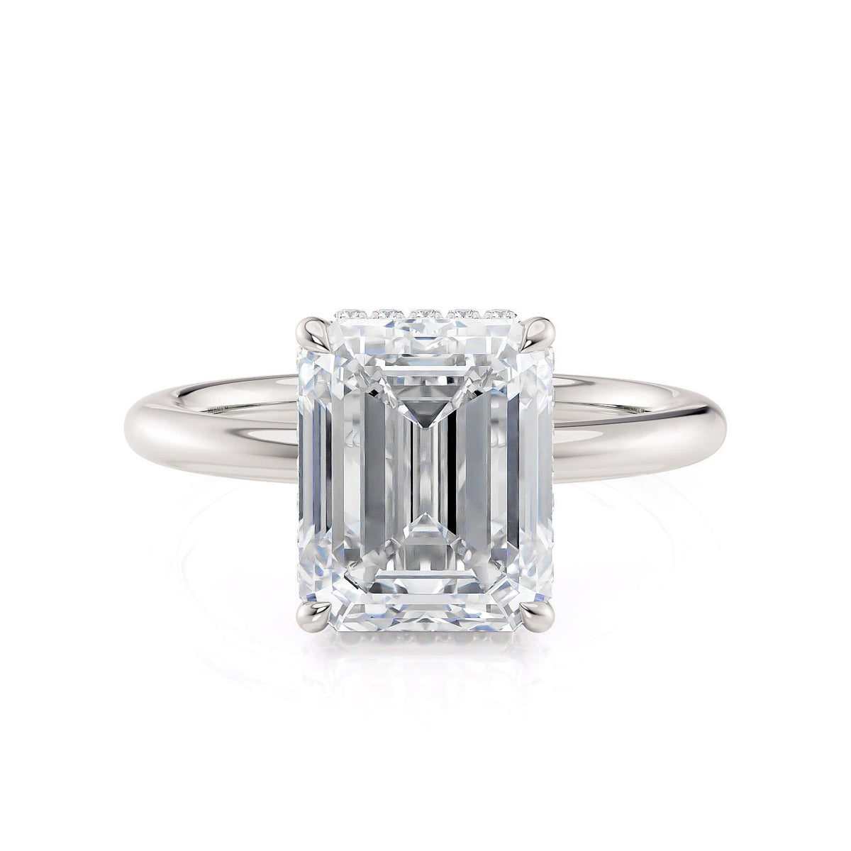 Michael M Hidden Halo Emerald Engagement Ring