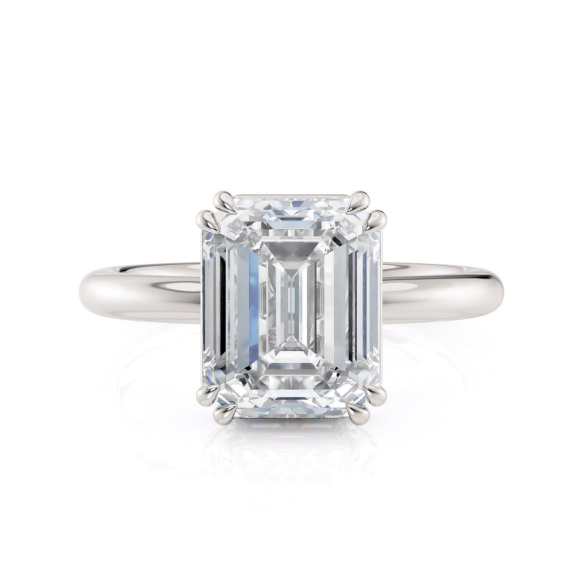 Michael M Hidden Halo Emerald Engagement Ring
