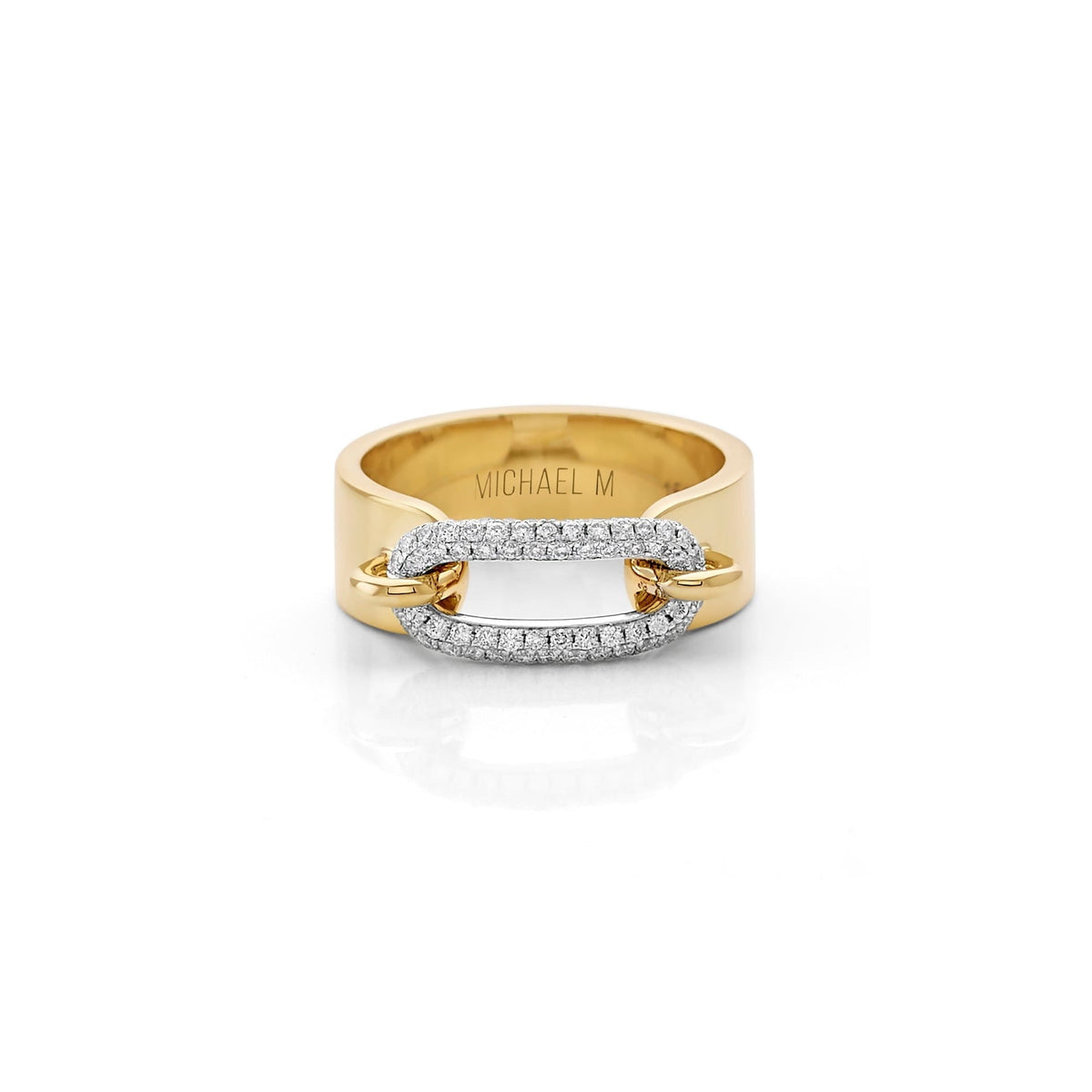 MICHAEL M Fashion Rings Two Tone Luxe Link Pavé Ring