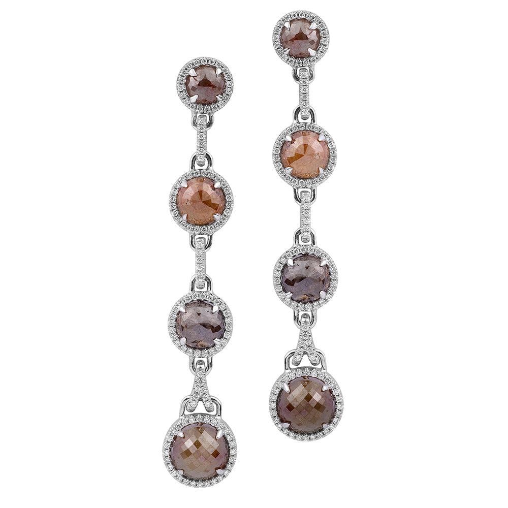 Multi-Colored Diamond Drop Earrings