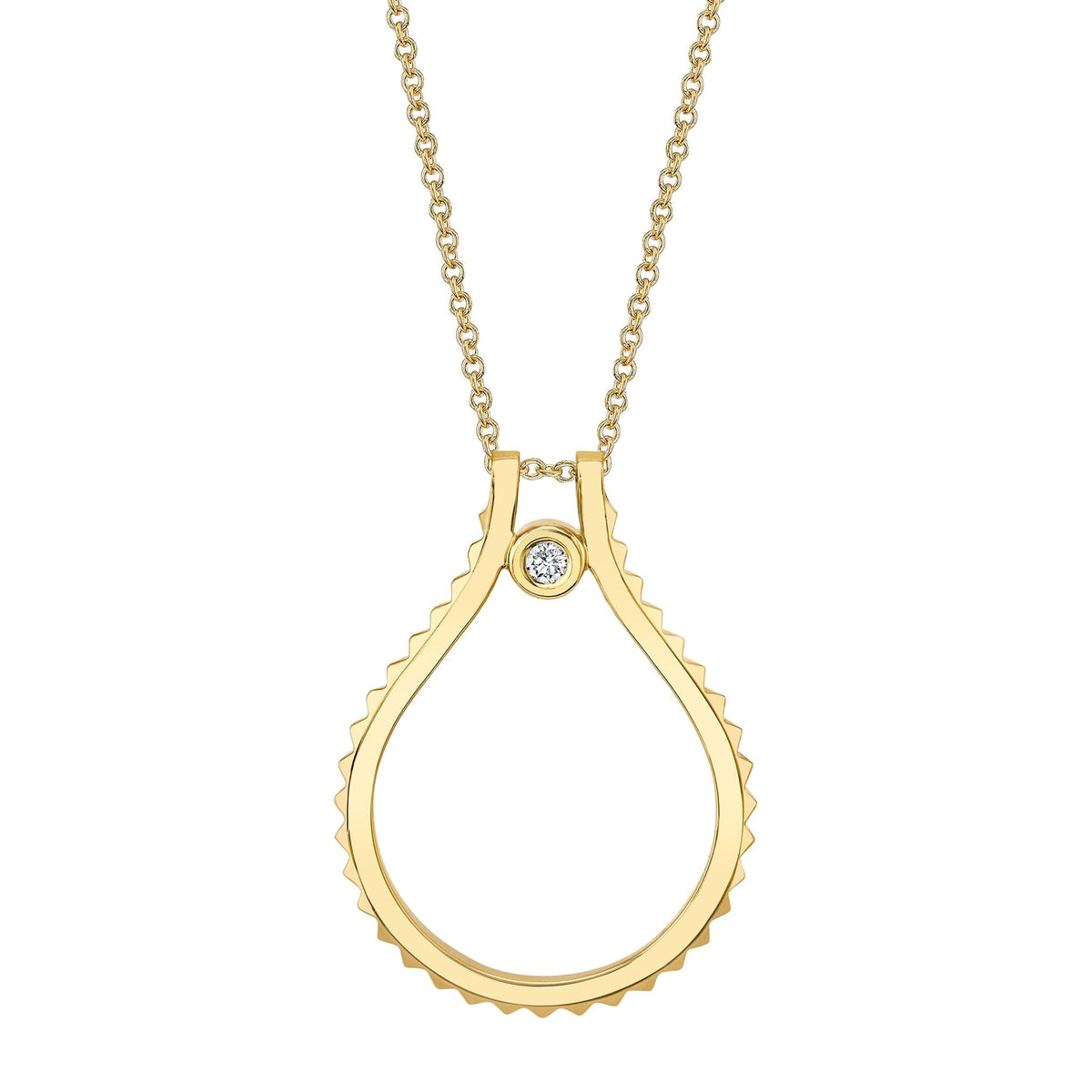 MICHAEL M Necklaces 14K Yellow Gold Signature MM Tetra Pendant P372YG