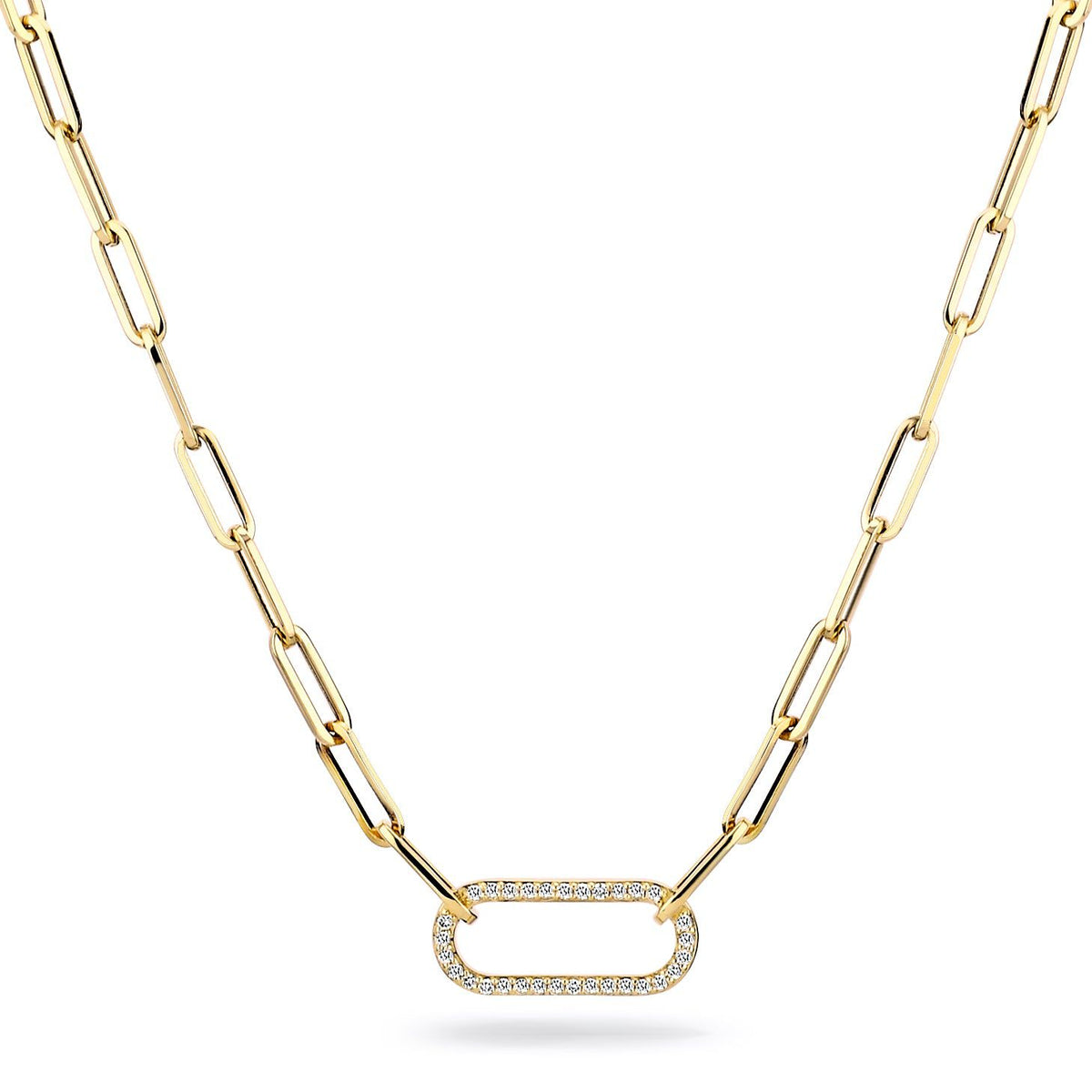 MICHAEL M Necklaces Small Pavé Link Necklace
