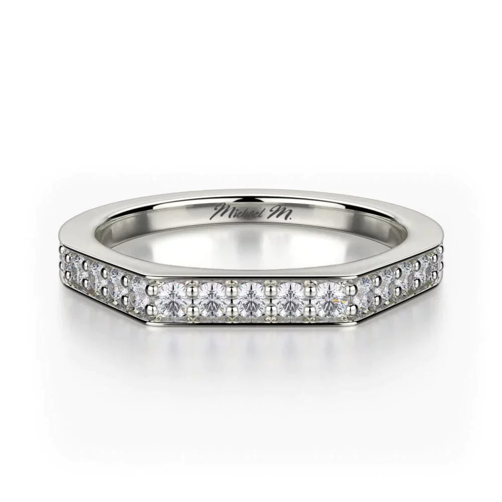 MICHAEL M Wedding Bands 18K White Gold Wedding band R697B R697BWG