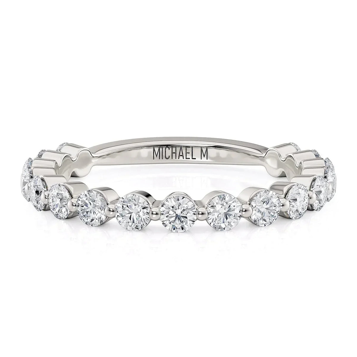 MICHAEL M Wedding Bands 18K White Gold Wedding Band R790B R790B