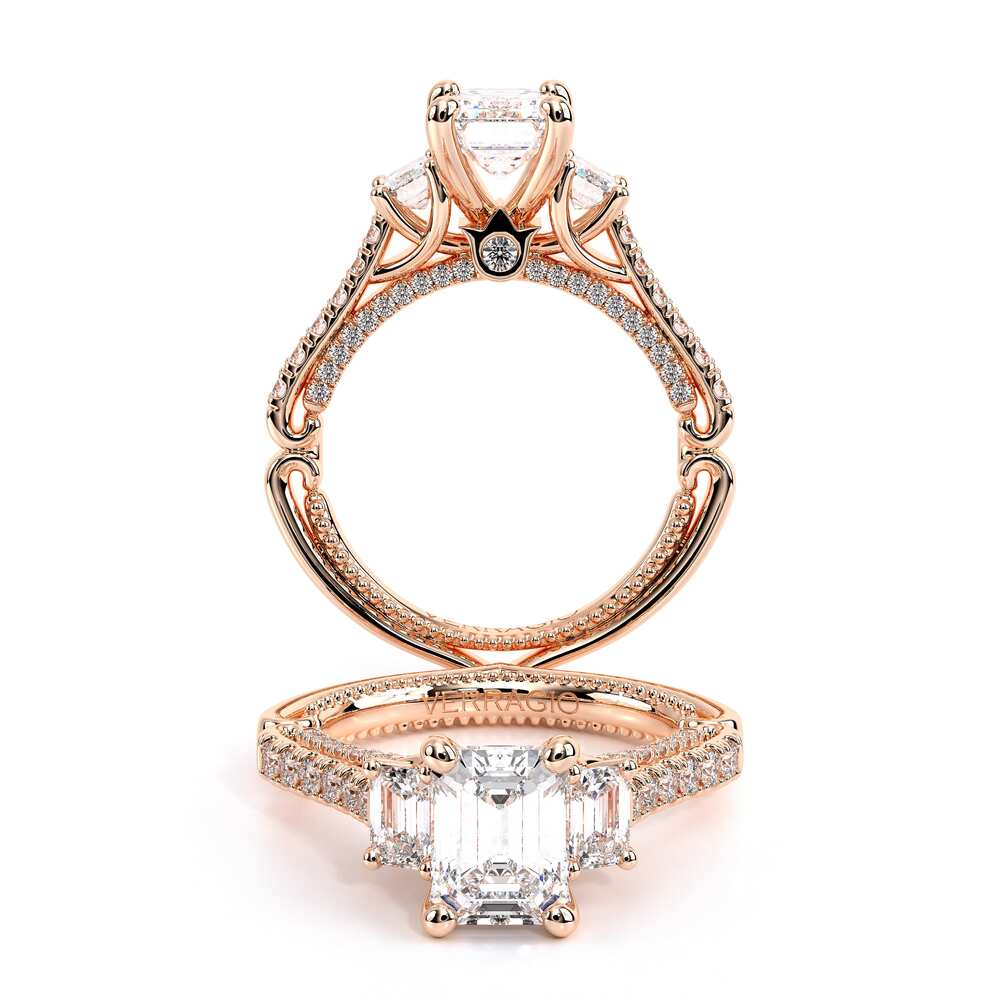 Verragio Three-Stone Emerald Engagement Ring