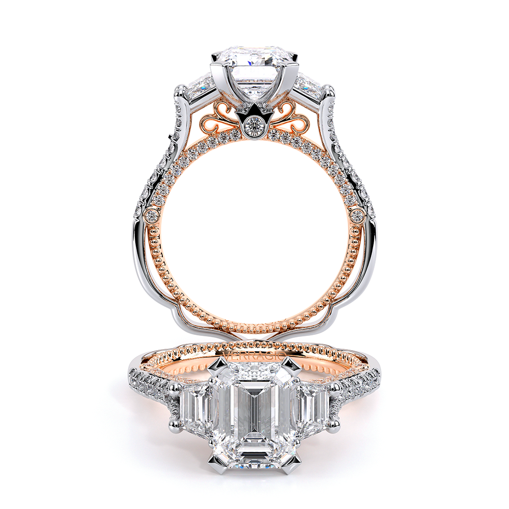 Verragio Three-Stone Emerald Engagement Ring