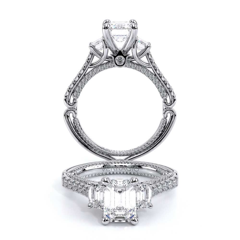 Verragio Three-Stone Emerald Engagement Ring