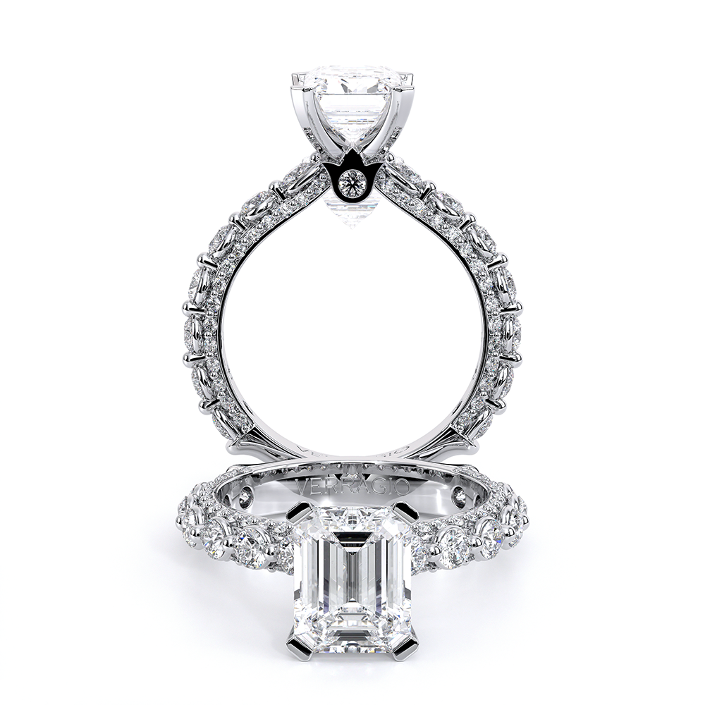 Verragio Pave Emerald Engagement Ring