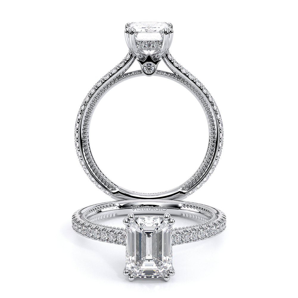 Verragio Pave Emerald Engagement Ring