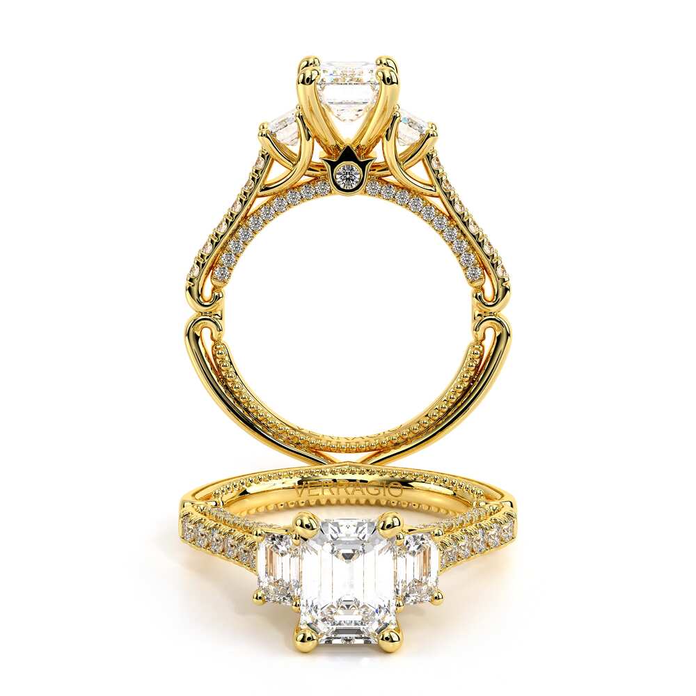 Verragio Three-Stone Emerald Engagement Ring