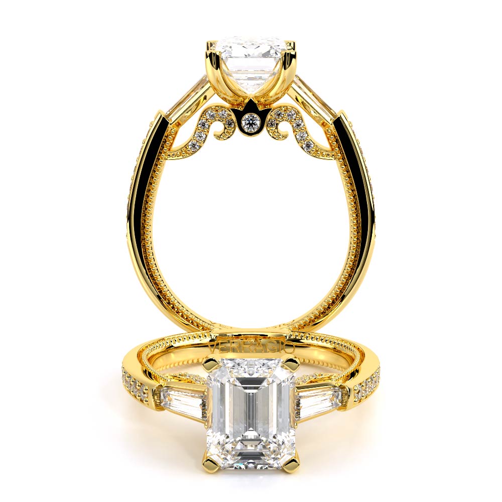 Verragio Three-Stone Emerald Engagement Ring