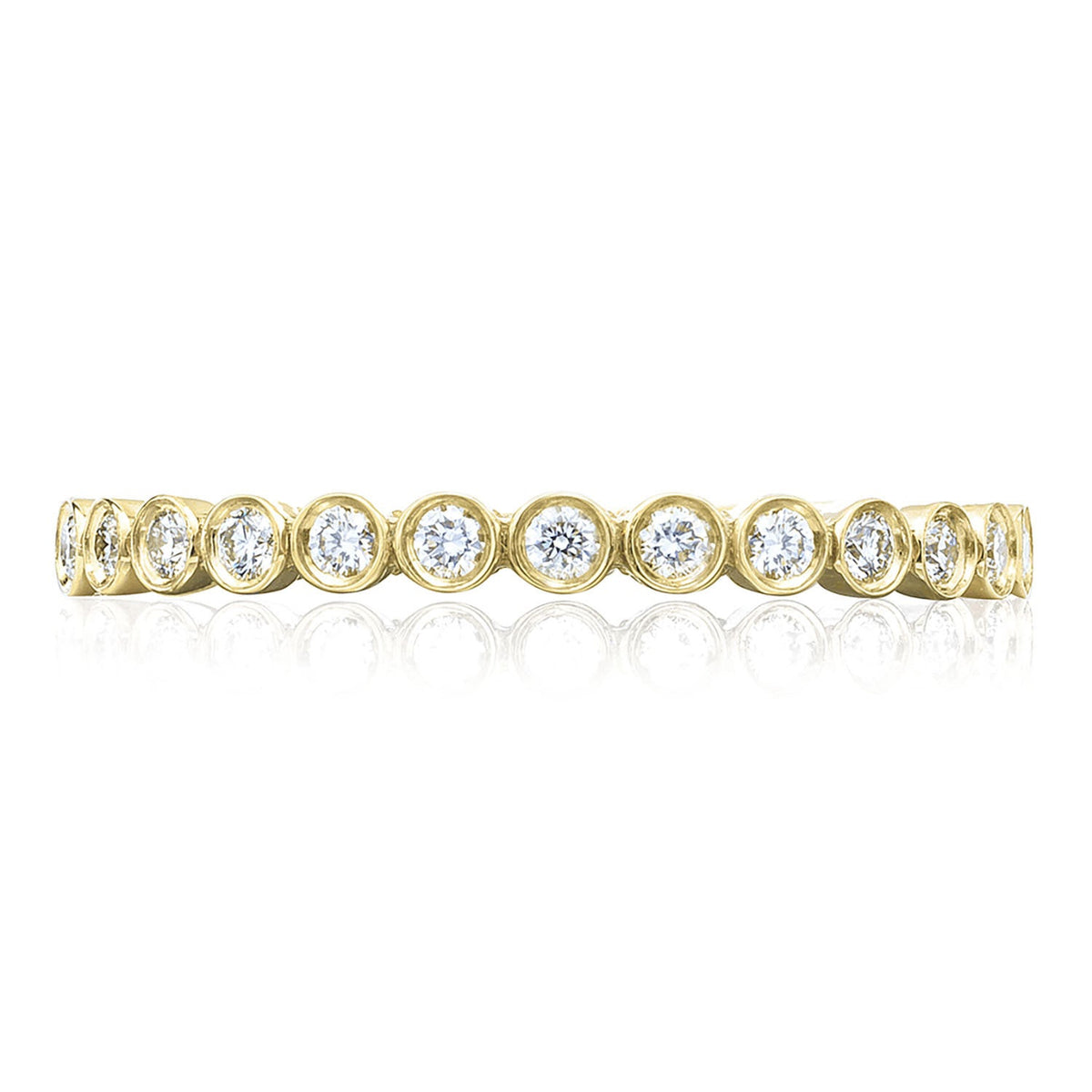 Round Bezel Droplet Wedding Band with Diamond