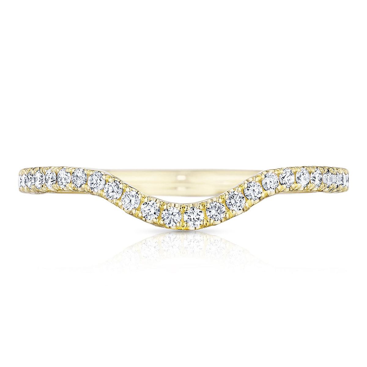 Curve with French Pav�� Diamonds Wedding Band