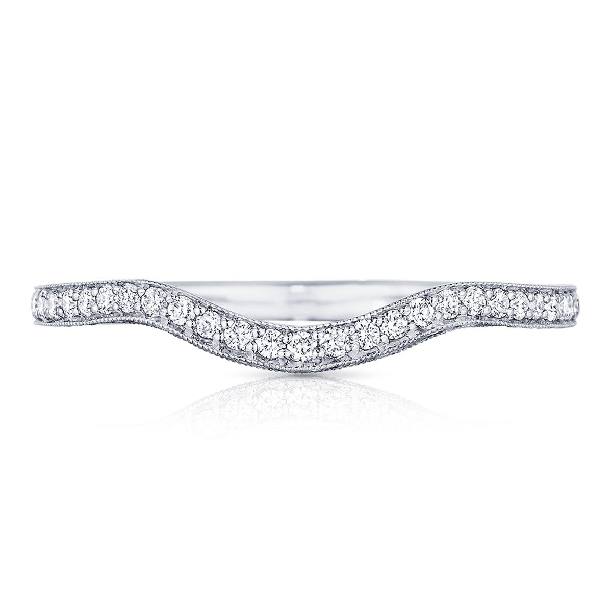 Curve with Pav�� Diamonds Wedding Band