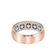 7MM Men's Contemporary Wedding Band - Bright Brush Finish and Round Edge with Inside Diamond Pattern and Rope Edge